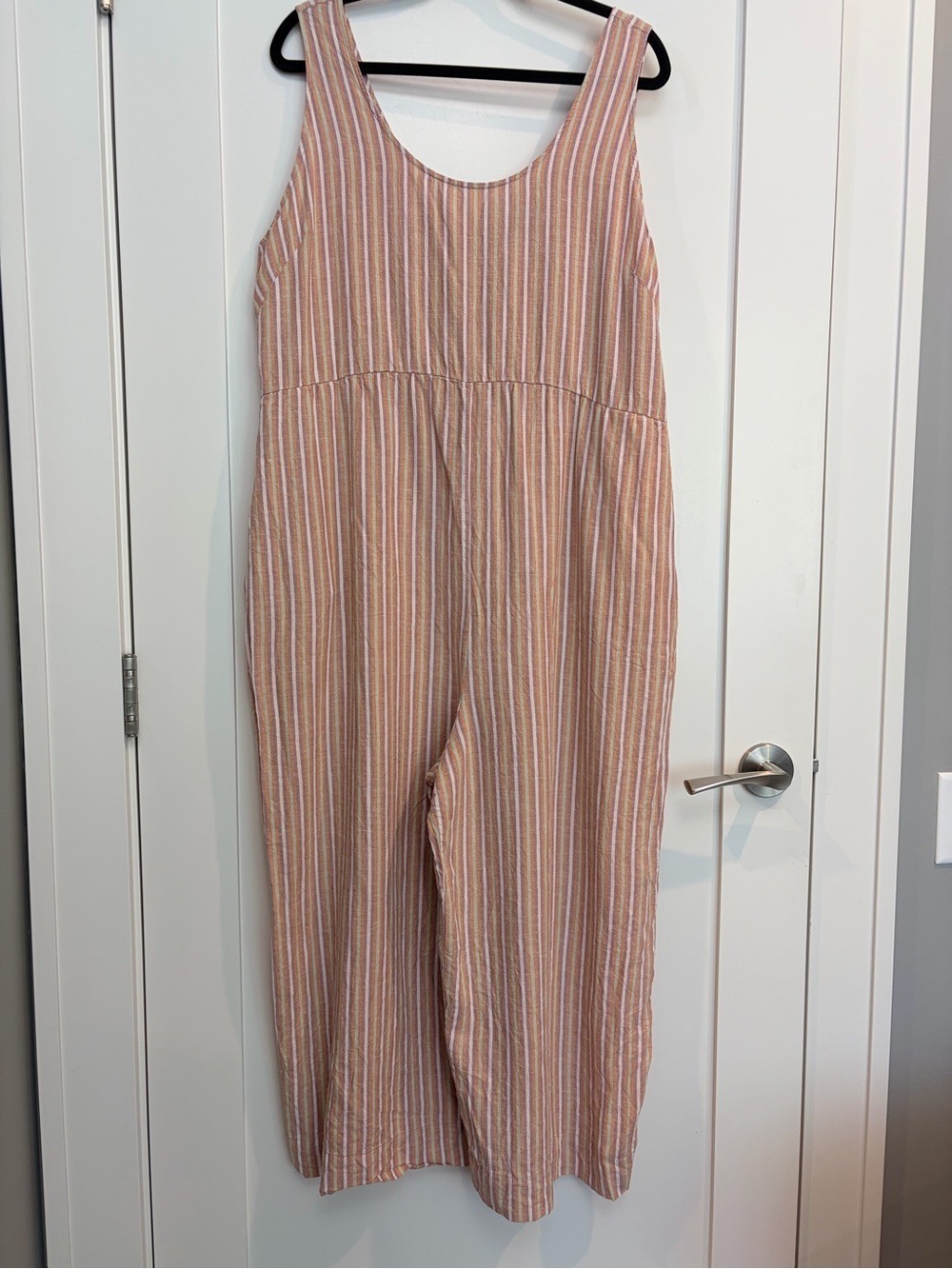 Patagonia Striped Wide Leg Organic Hemp Jumpsuit Size L Relaxed Fit - Picture 2 of 8